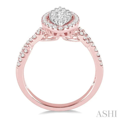 Marquise Shape Halo Lovebright Diamond Engagement Ring