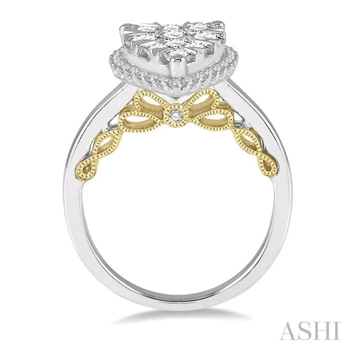 Pear Shape Halo Lovebright Essential Diamond Ring
