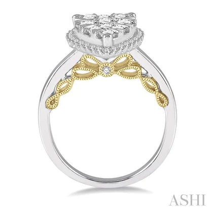 Pear Shape Halo Lovebright Essential Diamond Ring
