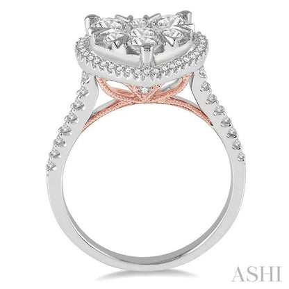 Heart Shape Halo Lovebright Essential Diamond Engagement Ring