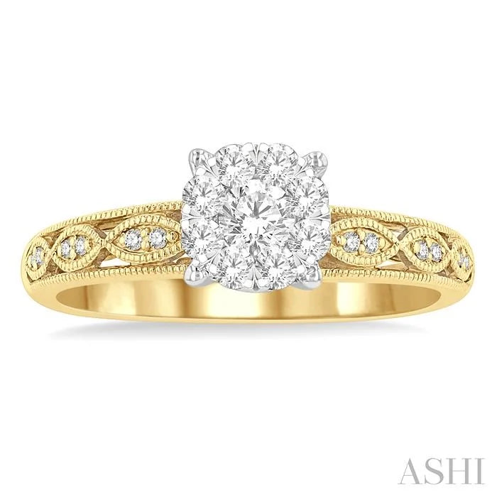Round Shape Lovebright Diamond Engagement Ring