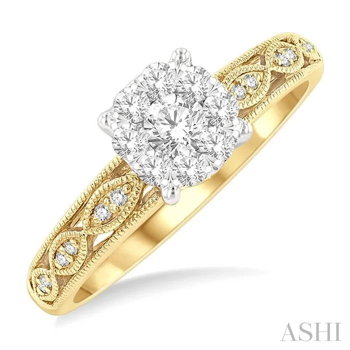 Round Shape Lovebright Diamond Engagement Ring