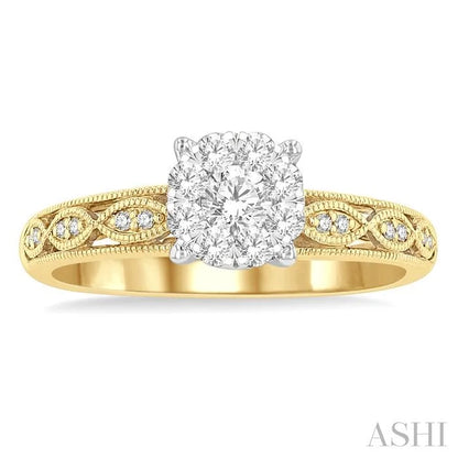 Round Shape Lovebright Diamond Engagement Ring