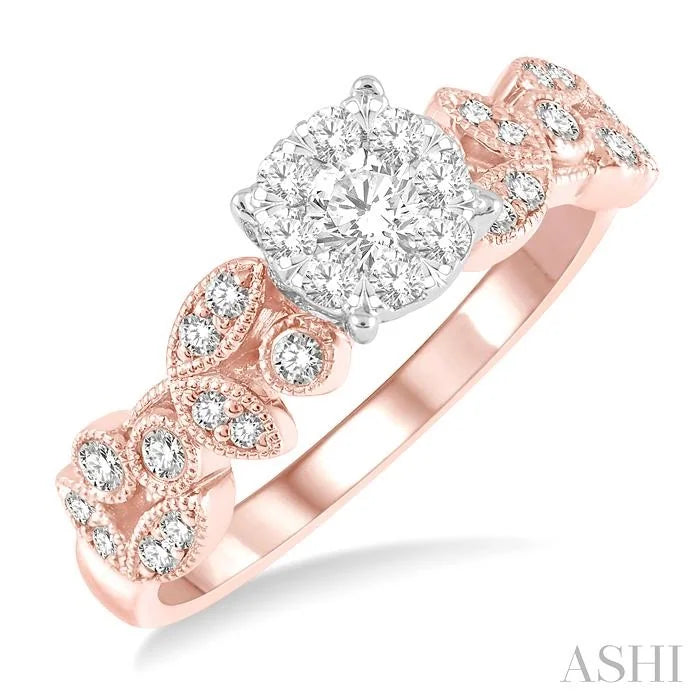Round Shape Lovebright Diamond Engagement Ring