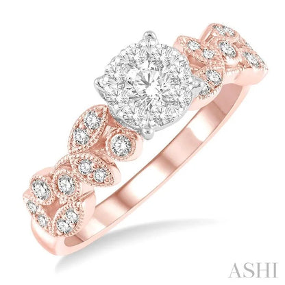 Round Shape Lovebright Diamond Engagement Ring