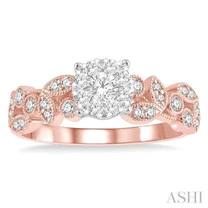 Round Shape Lovebright Diamond Engagement Ring