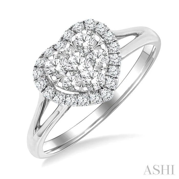 Heart Shape Halo Lovebright Diamond Engagement Ring