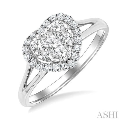 Heart Shape Halo Lovebright Diamond Engagement Ring