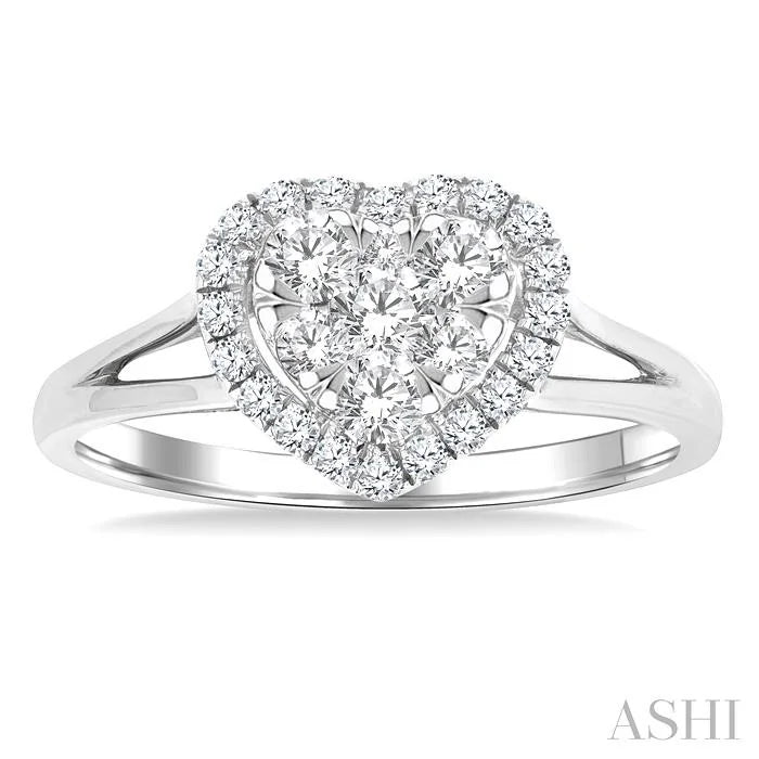 Heart Shape Halo Lovebright Diamond Engagement Ring