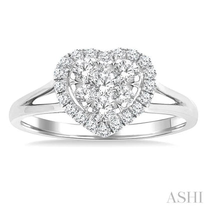 Heart Shape Halo Lovebright Diamond Engagement Ring