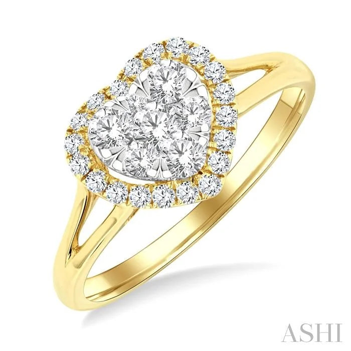 Heart Shape Halo Lovebright Diamond Engagement Ring
