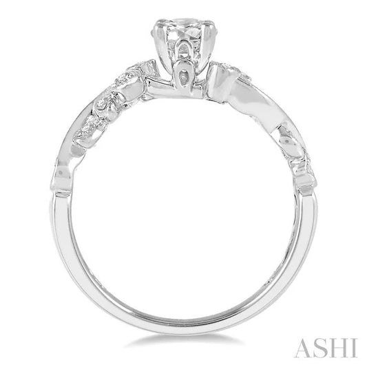 Round Shape Semi-Mount Diamond Engagement Ring