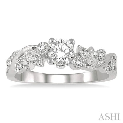 Round Shape Semi-Mount Diamond Engagement Ring