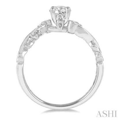 Round Shape Semi-Mount Diamond Engagement Ring