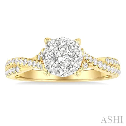 Round Shape Lovebright Diamond Engagement Ring