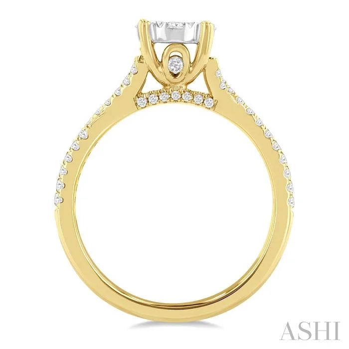 Round Shape Lovebright Diamond Engagement Ring