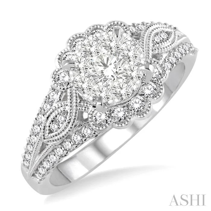 Round Shape Lovebright Diamond Engagement Ring
