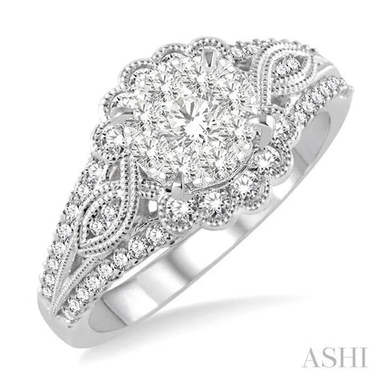 Round Shape Lovebright Diamond Engagement Ring