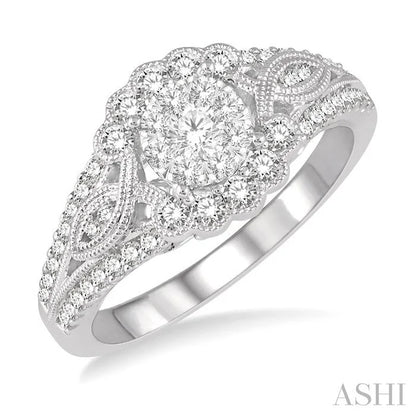 Round Shape Lovebright Diamond Engagement Ring