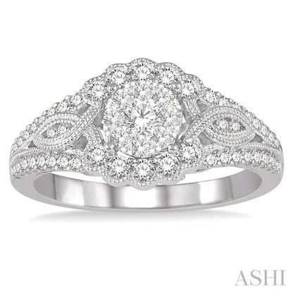 Round Shape Lovebright Diamond Engagement Ring