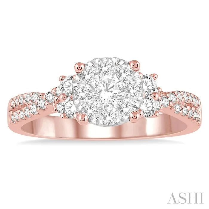 Round Shape Lovebright Diamond Engagement Ring