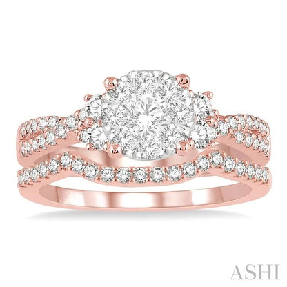 Round Shape Lovebright Diamond Wedding Set