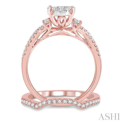Round Shape Lovebright Diamond Wedding Set