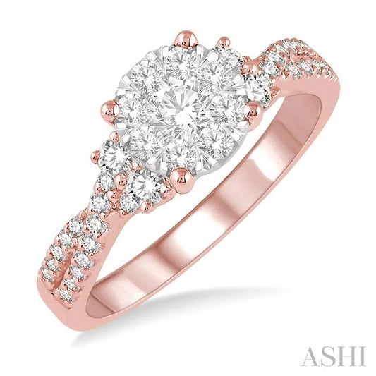 Round Shape Lovebright Diamond Engagement Ring