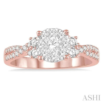 Round Shape Lovebright Diamond Engagement Ring