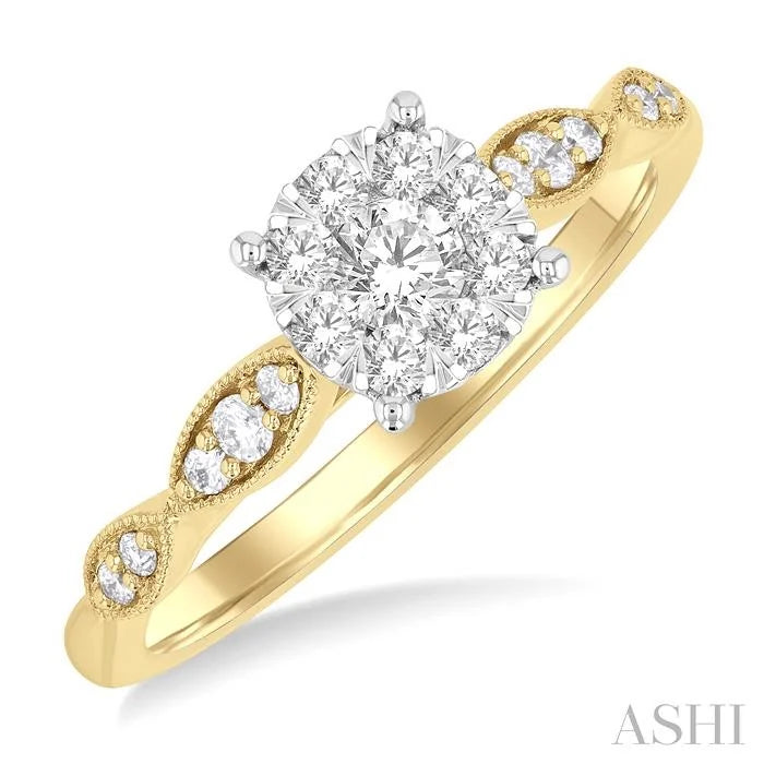 Round Shape Lovebright Diamond Engagement Ring