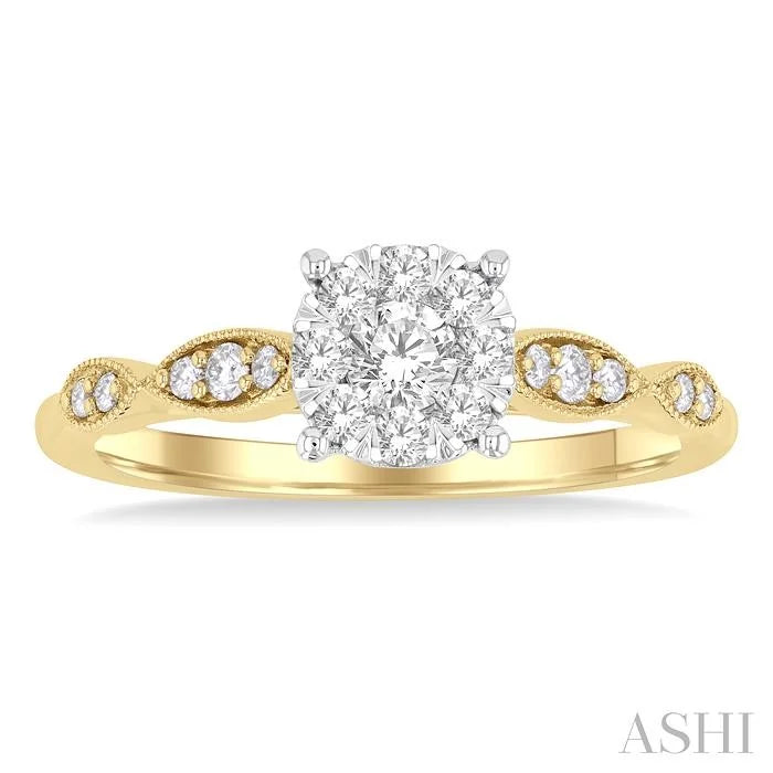Round Shape Lovebright Diamond Engagement Ring