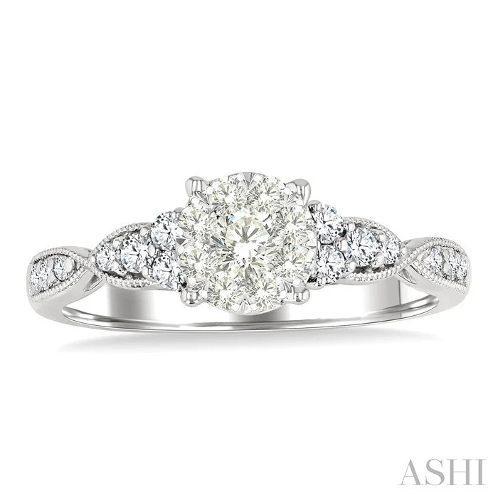 Round Shape Lovebright Diamond Engagement Ring