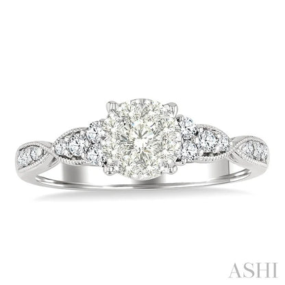 Round Shape Lovebright Diamond Engagement Ring