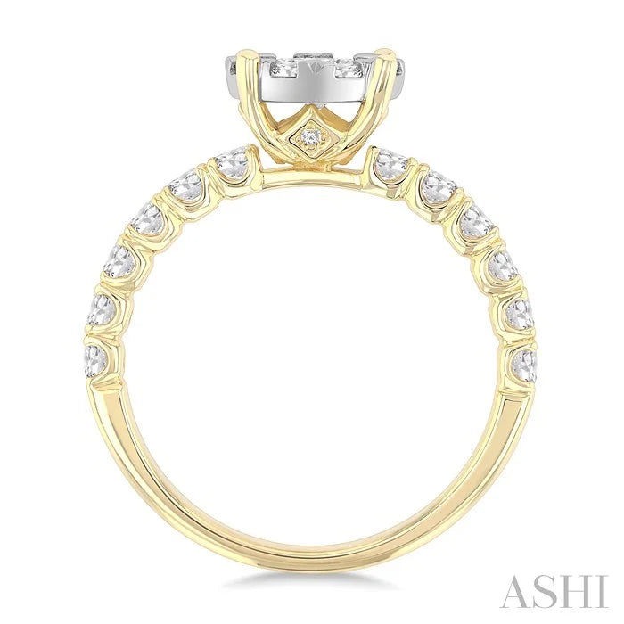 Round Shape Lovebright Diamond Engagement Ring