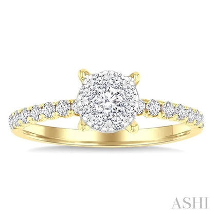Round Shape Lovebright Diamond Engagement Ring
