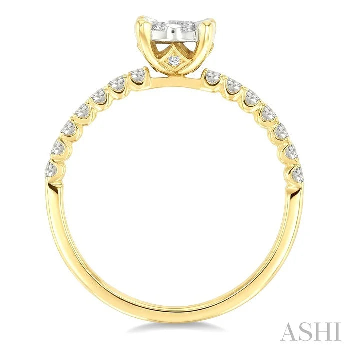 Round Shape Lovebright Diamond Engagement Ring