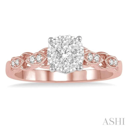Round Shape Lovebright Diamond Engagement Ring