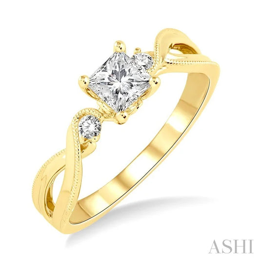 Princess Shape Semi-Mount Diamond Engagement Ring