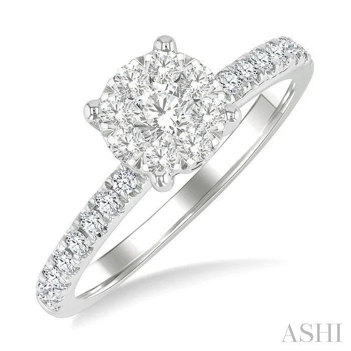 Round Shape Lovebright Diamond Engagement Ring