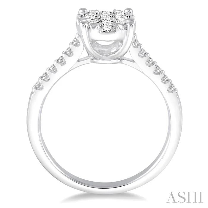 Oval Shape Lovebright Diamond Engagement Ring