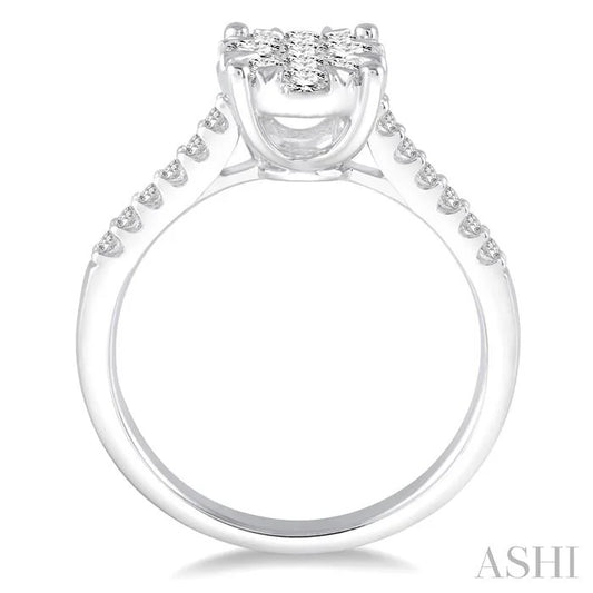 Oval Shape Lovebright Diamond Engagement Ring