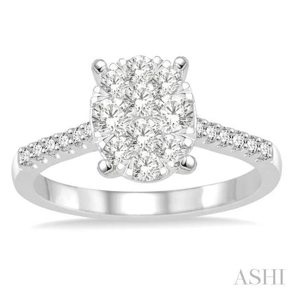 Oval Shape Lovebright Diamond Engagement Ring