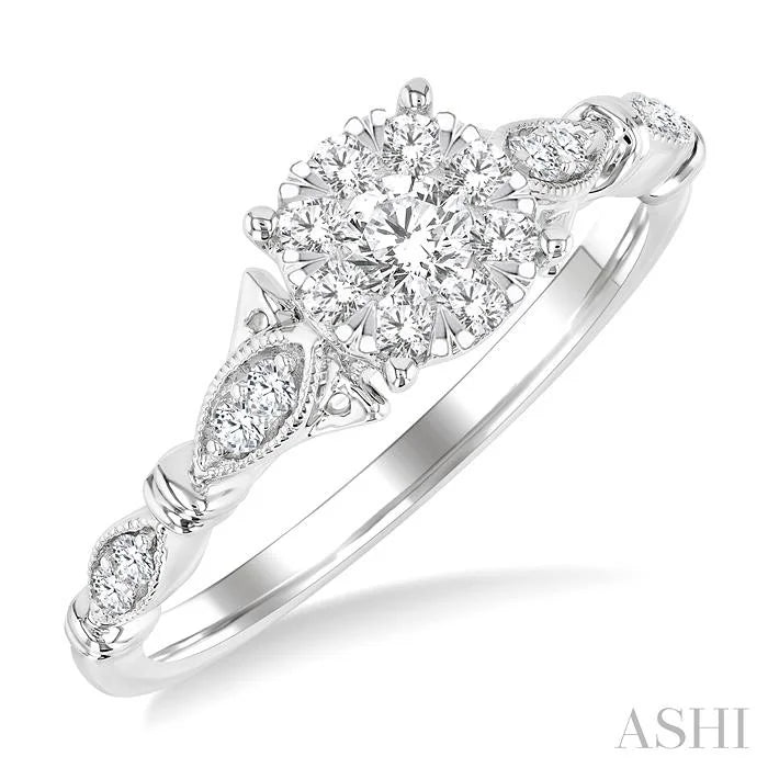 Round Shape Lovebright Diamond Engagement Ring