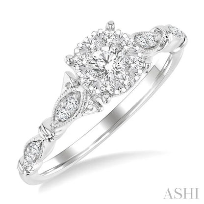 Round Shape Lovebright Diamond Engagement Ring