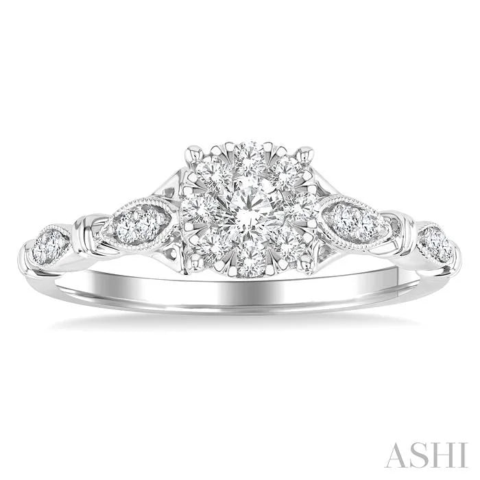Round Shape Lovebright Diamond Engagement Ring