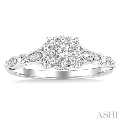Round Shape Lovebright Diamond Engagement Ring
