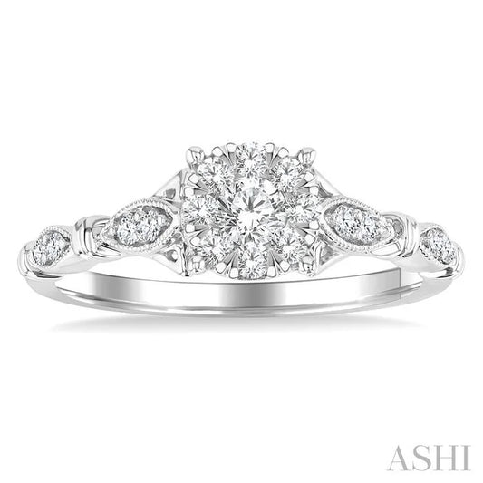 Round Shape Lovebright Diamond Engagement Ring