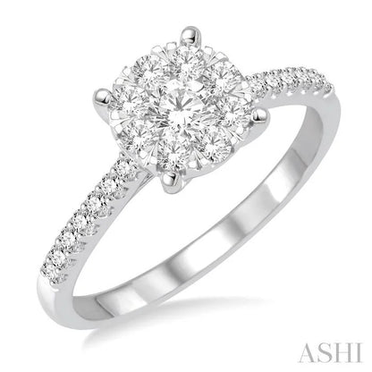 Round Shape Lovebright Diamond Engagement Ring