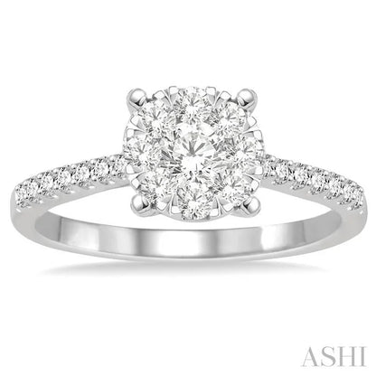 Round Shape Lovebright Diamond Engagement Ring