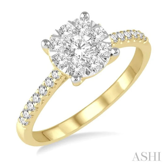 Round Shape Lovebright Diamond Engagement Ring